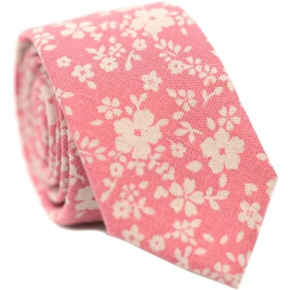Men's Cotton Printed Floral Tie 2.56" 24 - Picture 1 of 3